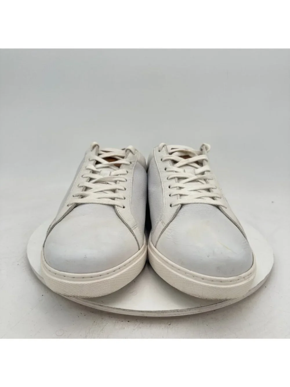 Allen Edmonds Courtside Men 13 3E White Leather Brown Accent Sneakers